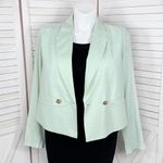Cato Linen Double Breasted Crop Blazer Mint Green Large Photo 3