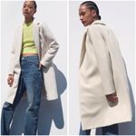 ZARA  Cream Lapel Open Front Trench Coat Size S Photo 1