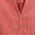 Splendid  Coral Pink Cotton Gauze Sleeveless boho tank Neck Button Down Top small Photo 6
