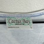 Cactus Bay Ocean Lighthouse Top Sz L 100% Cotton USA Blue Y2K Bling Embellished Size L Photo 5