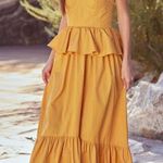 MISA Los Angeles NWOT  Rosie Bustier Peplum-Waist Poplin Maxi Dress - Size Medium Photo 1