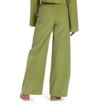 Roxy NWT  x Chloe Kim Corduroy High Waist Wide Leg Pants Moss Green Photo 3