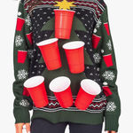 Ugly Christmas Sweater Beer Pong 3D Multicolored Size 2XL Men’s/Womens Photo 0