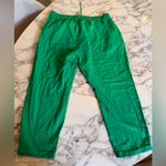 NWT JCrew Linen Cotton Blend Drawstring Pants Kelly Green 16 🪡 Seam Needs Repair Photo 2