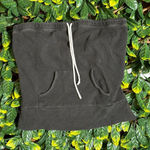 y2k strapless black sweatshirt crop top fits like size small Photo 0