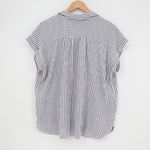 Ann Taylor  FACTORY Striped Collared Button Front Shirt Dress XL Short Sleeve Photo 4