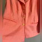Bagatelle Coral Linen Blend Blazer Womens M, Button Front Lightweight Jacket Orange Size L Photo 3