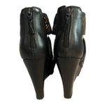 Diane Von Furstenberg ‎ Shoes Women 7.5 M Black White Geometric Wedge Sandals Zip Photo 4