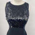 Vintage 90s Sequin Bodice Mini Dress Racerback Empire Waist High Neck Black XS Photo 1