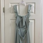 BHLDN Diana Sage green mint gown ruffle slit med Photo 10