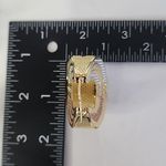 Unique Tricolor Gold Mesh Basket Purse Style Earrings Photo 8