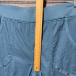 XCVI Wearables Linen Cotton Blend Wide Leg Cargo Cropped Pants Blue Size M Size M Photo 4