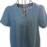 Madewell  Women's Chambray Denim Dress S Short Sleeve V-Neck Casual Classic Photo 1