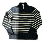 J.Crew Women’s Cotton Turtleneck Sweater in Stripe Size Medium NWT #CE701 Photo 3