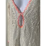 Out From Under Crochet Cover‎ Up Tunic Dress Ivory Orange Trim Backless White Size M Photo 1