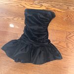 DO+BE  Ruched Strapless Black Bubble Hem Cocktail Mini Dress Size Small Photo 1