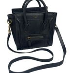 CELINE  Nano Luggage Black Leather Wing-Side Mini Handheld Crossbody Handbag Photo 0