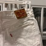 Levi's White Distressed Jean Shorts Photo 2