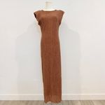 ASTR The Label Plisse Cap Sleeves Maxi Dress Nordstrom Party Minimalist Brown Photo 2