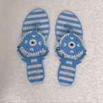 Jack Rogers Striped Georgica Blue and White Jelly Sandals size 7 Photo 0