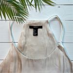 Forever 21  Metallic Shimmer Champagne Tank Top | Y2K Minimalist Racerback Size S Photo 2