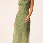 Rihoas Green Floral Square Neck Slip Midi Dress Size XS Photo 1