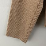 ZARA Caramel Brown Tan Ribbed Button Up V-neck Pullover Cardigan Sweater Photo 3