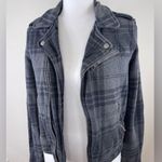 American Eagle Outfitters Plaid Cropped Moto Lined Jacket Size Small Photo 11