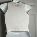 SheIn  Graphic Print Letter Angel Rib Knit Crop Tank Top Medium White Blue Photo 9