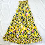 Maaji Strapless Long Smocked Tiered Maxi Dress Floral Hamilton Bay Print Size M Photo 3