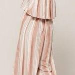 l*space L* Paulina Striped Ruffle Strapless Wide Leg Jumpsuit L Photo 1