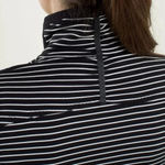 Lululemon Base Runner Half Zip Pullover Long Sleeve Top Black and White Stripes Photo 10
