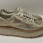 Dolce Vita Toyah Platform Sneakers in Light Gold Metallic Suede Size 7.0 Photo 1