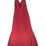 Hayley Paige Occasions  Elegant Backless Gown in Burgundy Red Size 10 Photo 0