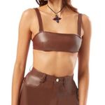 We Wore What NWT  Vegan Leather Bra Top Photo 0