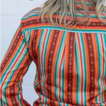 Rowdy Crowd Clothing Women's Button Up Southwest Cowboy Shirt Size S Orange Photo 1