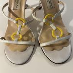 Jimmy Choo  Heels White and Yellow Y2K Vintage Stilettos *heel tips need replaced Photo 2