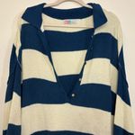 FP Beach Free People Beach Knit Picnic Stripe Sweater Romper In Sailers Blue Combo medium Photo 8