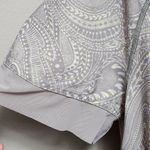 Lululemon Stripe In Stride gray yellow paisley mesh contrast crop top size 8 Photo 3