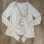 Carol Rose  Beige Ruffle Cardigan 🍁🥮🍂 Photo 0