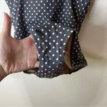 Garnet Hill  Gray white polka dot one piece swimsuit bathing suit 12 Photo 7