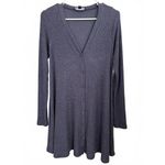 Lulus Sweet Comfort Long Sleeve Swing Sweater Dress Heather Navy XS Photo 3