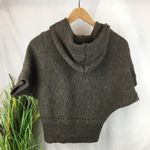 Peppe Peluso Brown Knit Hoody Hood Button Sweater S Photo 1