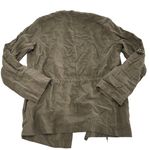 ZARA  Jacket Womens Medium Olive Green Lightweight Open Front Drape Casual Belted Photo 1