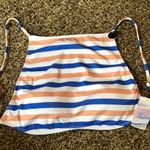 Bathing Suit Top Blue White Yellow Stripes Size L Photo 0