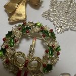 Christmas Holiday Brooch Pins Lot Of 17 For Crafts Projects Or Repair Photo 4