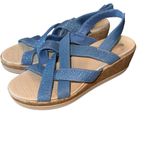 Bzees  Ritz Sparkle Machine Washable Cork Wedge Sandal Blue Photo 1