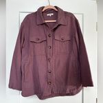 Madewell 100% Cotton Oversized Button Up Shirt Jacket Shacket Medium Mauve Pink Purple Photo 0