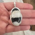 925 Sterling Silver White buffalo Turquoise Necklace Womens Gemstone Jewelry Black Photo 7