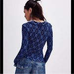 Free People NEW  Caught a Feeling Cardi CURRENT STYLE Eclipse Combo Navy Blue XS Photo 2
